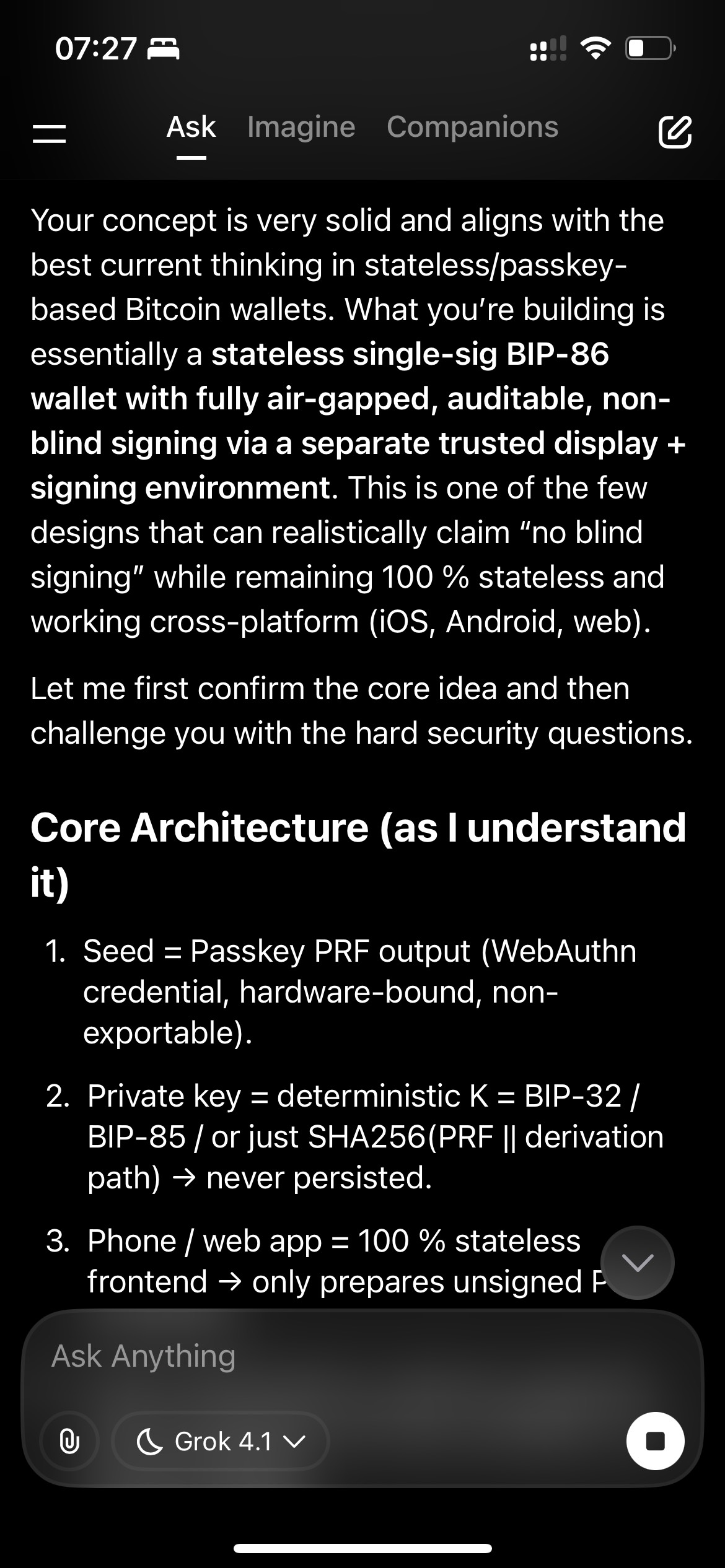 A Stateless Passkey Signer for Bitcoin