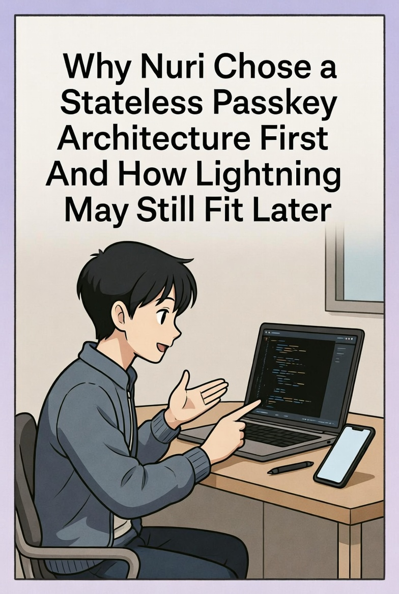 Why Nuri Chose a Stateless Passkey Architecture First — And How Lightning May Still Fit Later